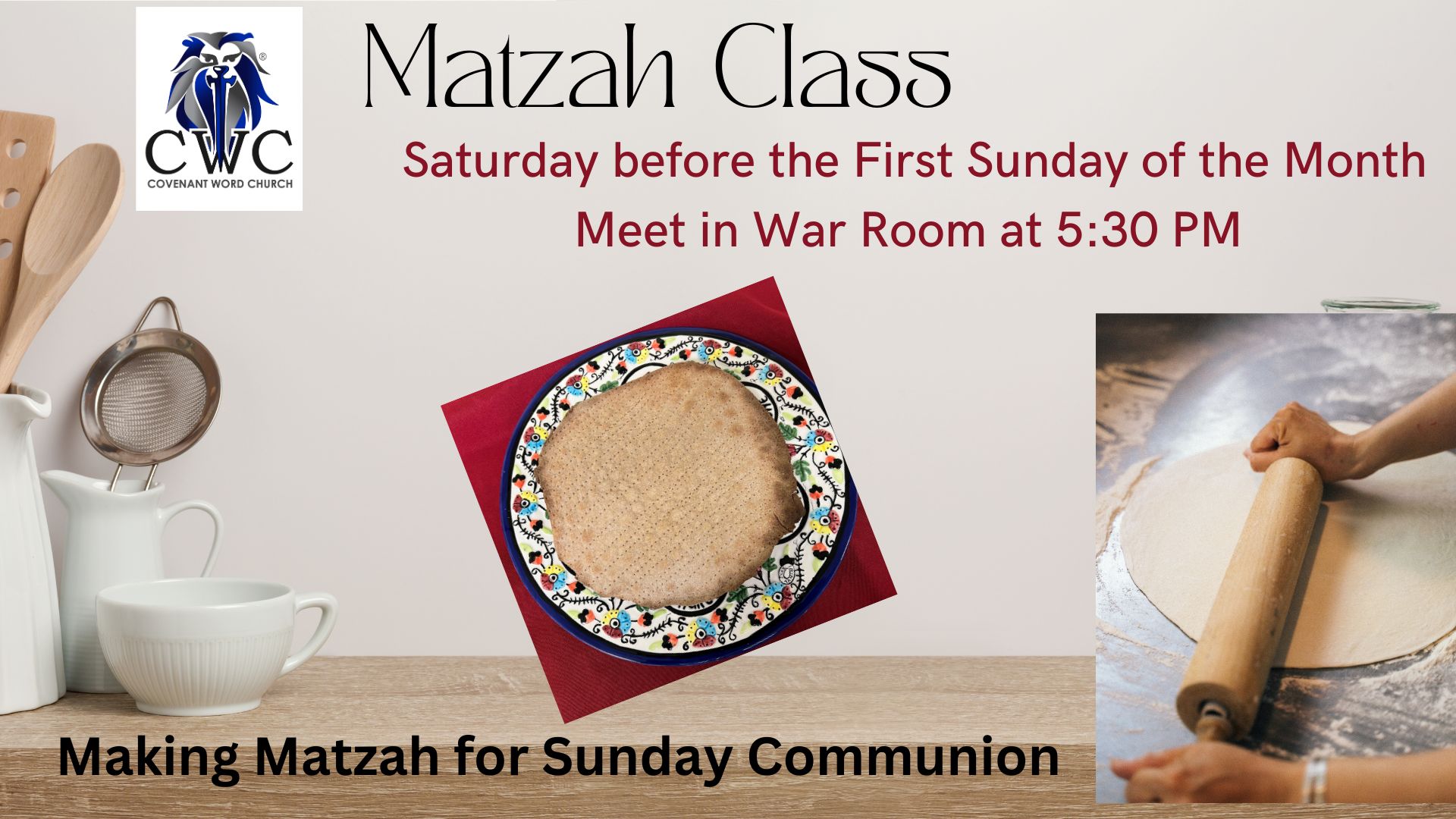 8 Matzah Class Announcement